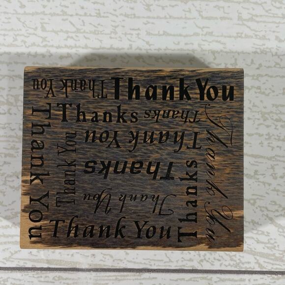 Wood and Rubber Stamp 7 Piece Thank you and Congratulations Bundle - Picture 10 of 11